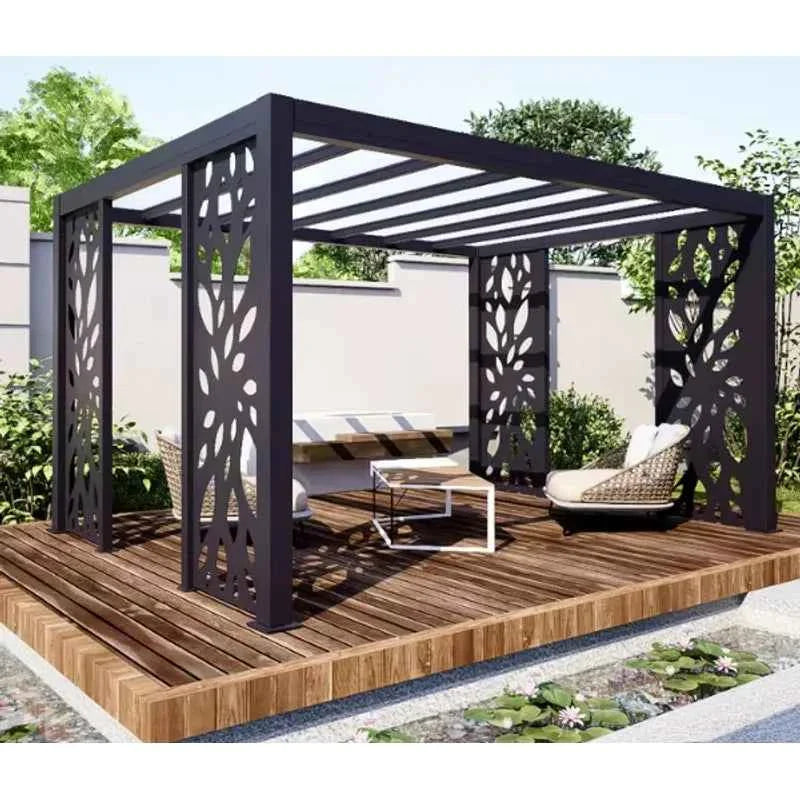 VLuxury Waterproof Aluminum Garden Pergola - All-Weather Terrace Cover