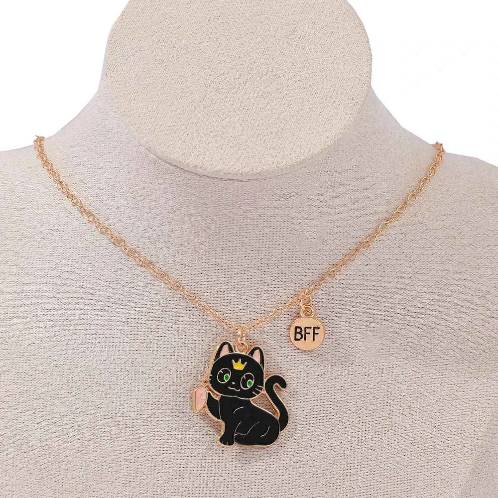 Best Friend Necklace for 2 Gifts Friendship Pendant Necklaces Matching Magnetic Cat BFF Necklace for 2 Girls