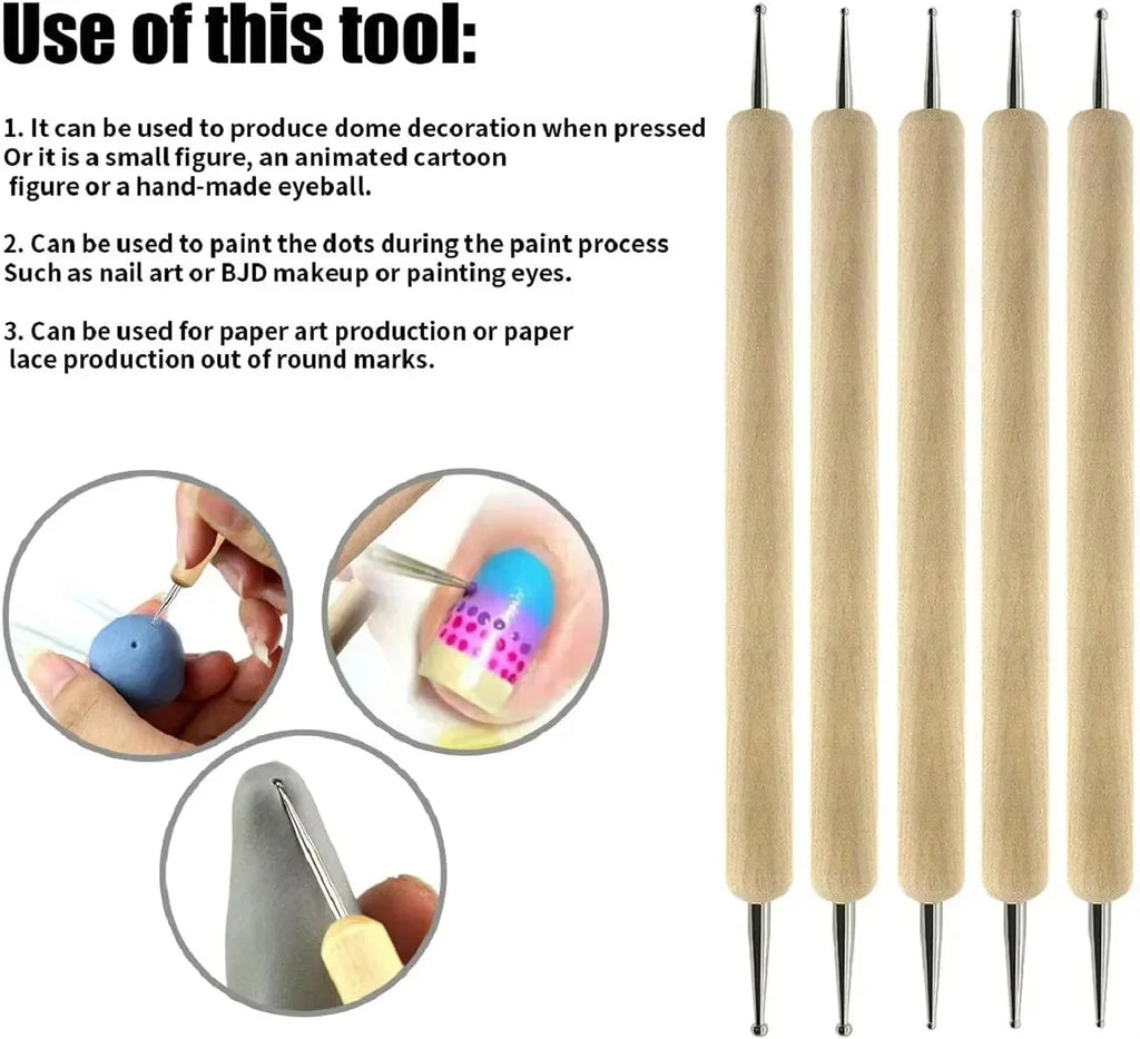 Art Supplies Ceramic Sculpting Tools Wooden Handles Ceramic Clay Pottery Tool Beginner DIY Crafts Wood and Steel Home School Use