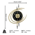 54cm Storm Eye Modern Wall Clock, Large Black Dial Metal Silent Analog Clock, Gold Luxury Decorative for Living Room Bedroom