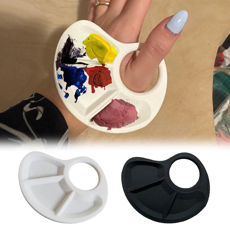 Ergonomic Thumb Palette Petite Paint Palette Smooth Surface for Artists Outdoor Painting Home Crafts School Art Classes