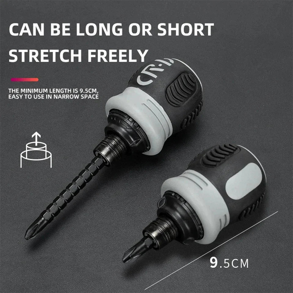 Mini Ratchet Precision Screwdriver Magnetic 13 In 1 Telescopic Labor-Saving Hand Tool Phillips Slotted Dual-purpose Head