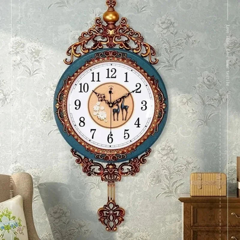 Large Luxury Gold Wall Clock Living Room Silent Creative Swing Wall watches Bedroom Quartz Clocks Wall Home Decor