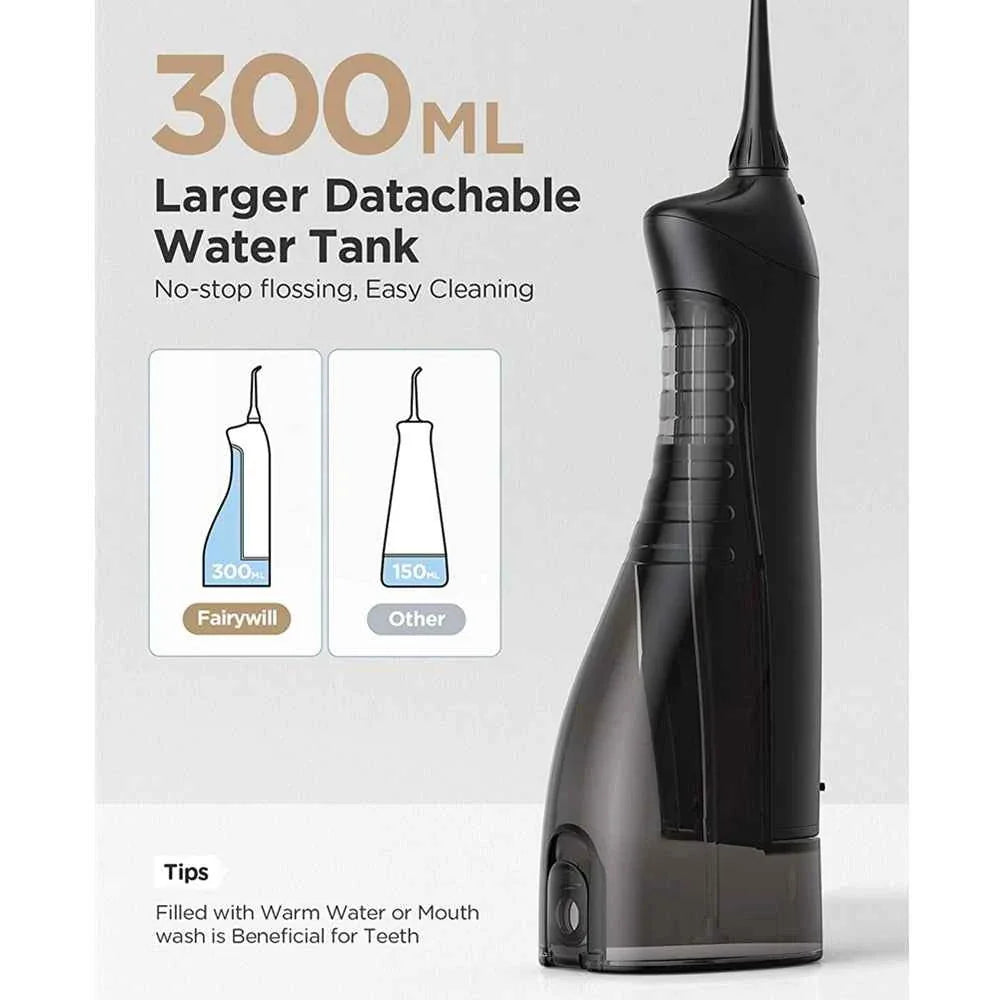 Fairywill Professional Oral Care Set - Waterproof Water Flosser & Electric Sonic Toothbrush Combo