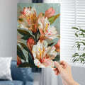 Vibrant 2D Flat Metal Wall Art - Weather-Resistant Tin Plaque with Flowers, 7.87x11.8 Inch, Ideal for Indoor/Outdoor Decor