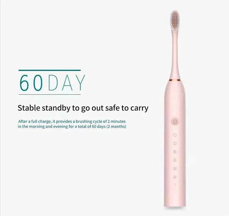 Sonic Electric Toothbrush for Adults IPX7 Waterproof DuPont Brush Head USB Rechargeable High Frequency Cleaning 6 Cleaning Modes