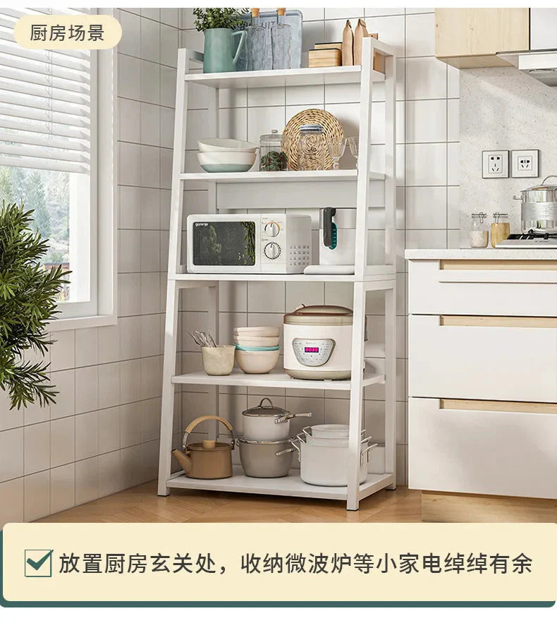 Household Multi-layer Wrought Iron Shelves Ins Wind Simple Floor Storage Display Cabinet Trapezoidal Shelf Bookshelf
