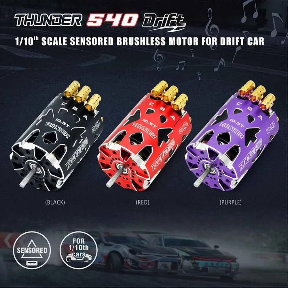 Rocket RC Brushless Motor Thunder 540 Sensored 10.5T 13.5T 3.175 mm Shaft for 1/10 RC Racing Drift Car Parts Surpass Hobby