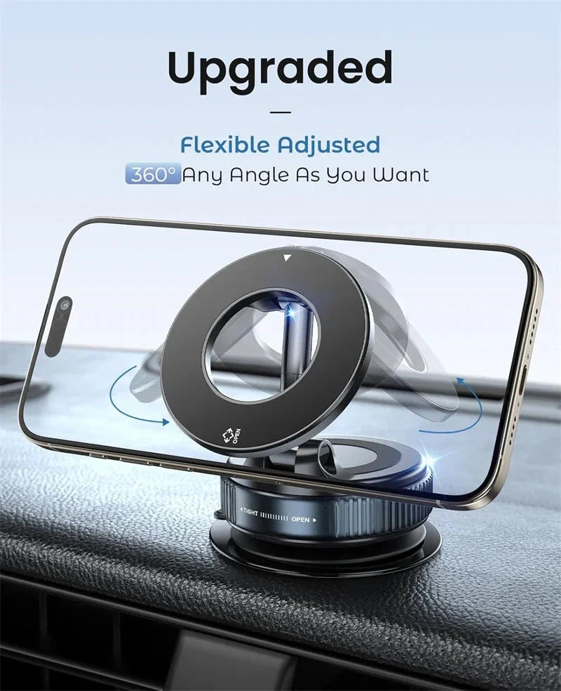 Car Mount Electric Vacuum Magnetic Holder Foldable Strong Suction Stand For Cell Phone For iphone 12 13 14 15 16 Live Streaming
