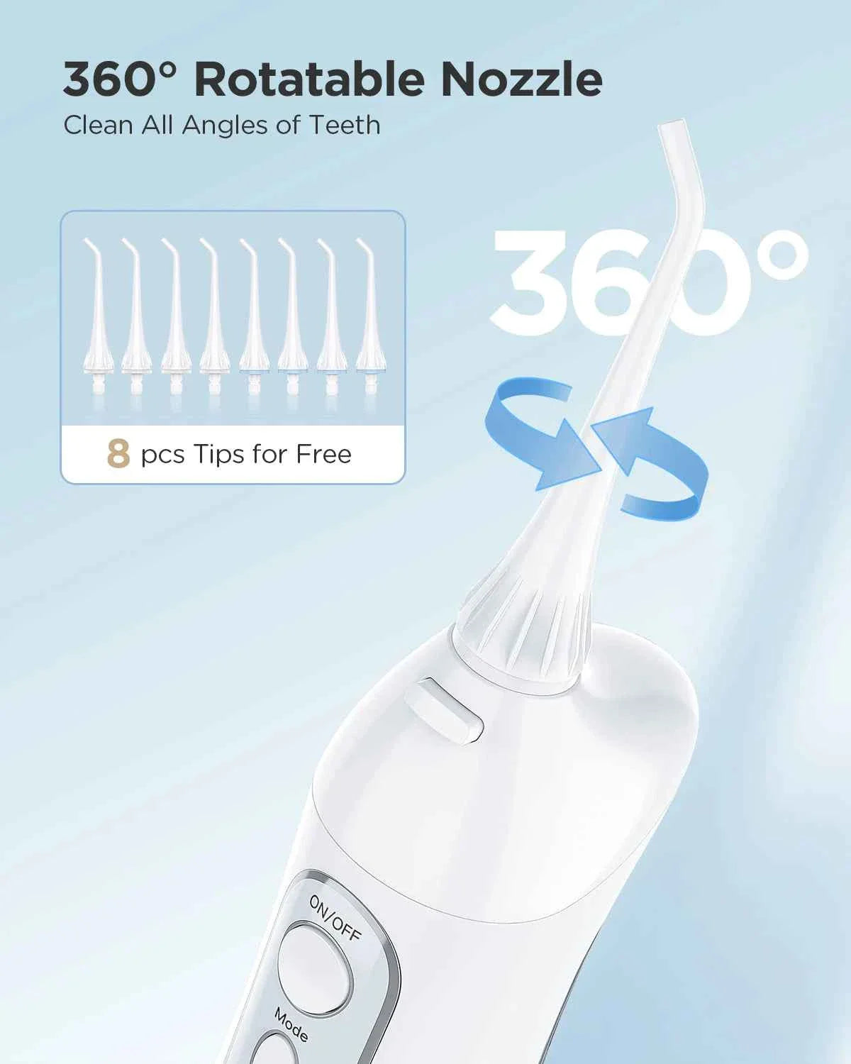 Fairywill Professional Oral Care Set - Waterproof Water Flosser & Electric Sonic Toothbrush Combo