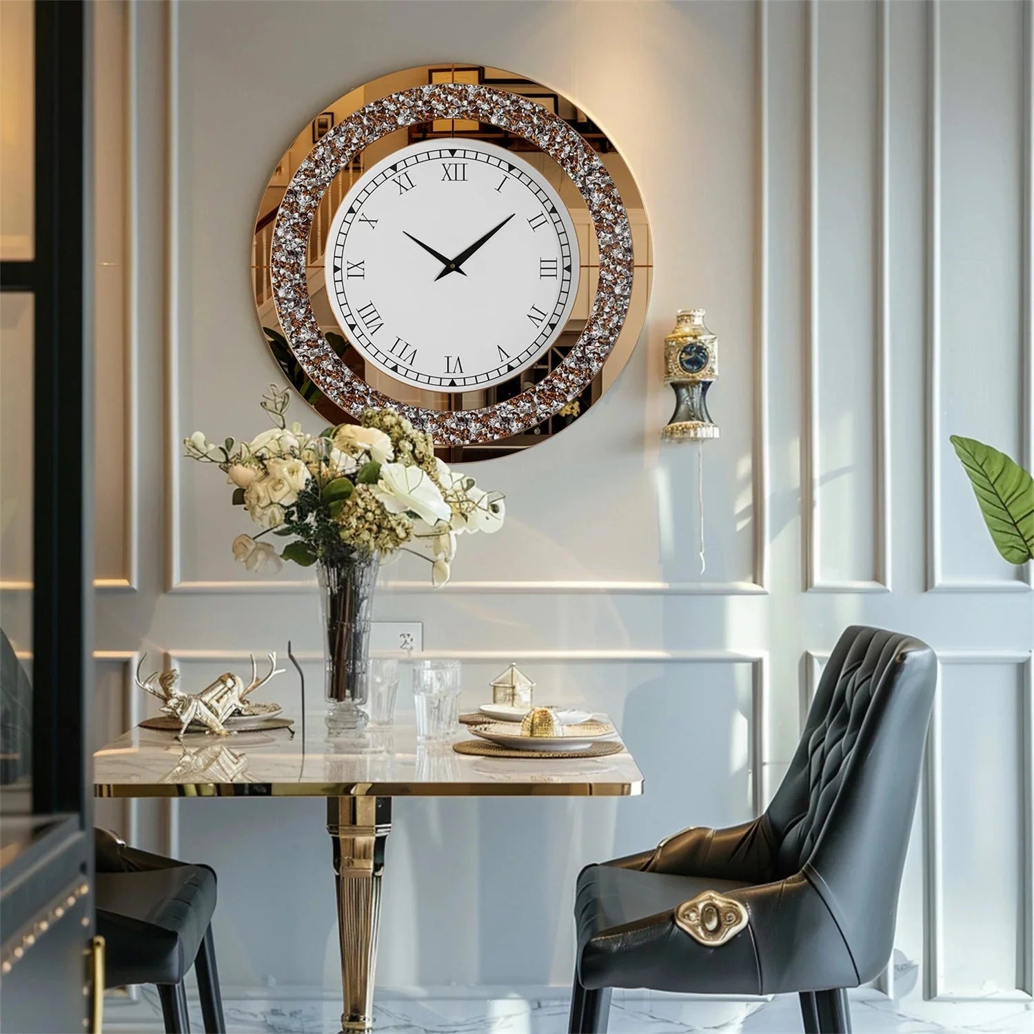 Sparkle & Twinkle Shining Mirrored Luxurious Home Modern Wall Clock 23" or 31"