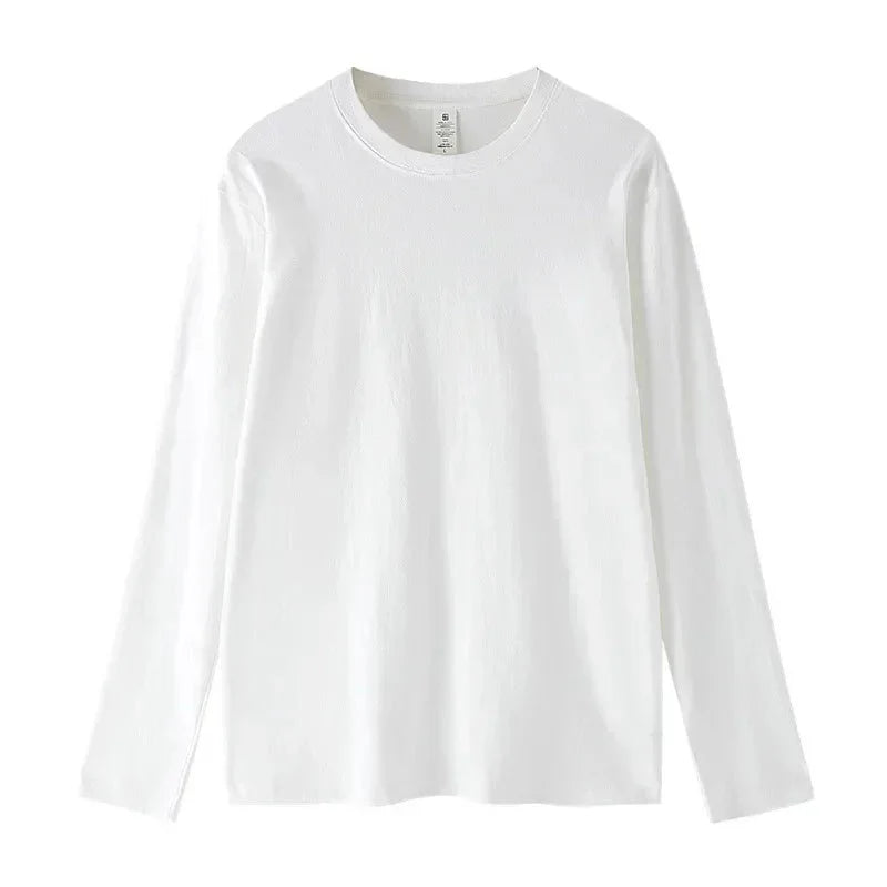 MRMT 2026 Brand New Mens T Shirt Combed Cotton Loose Tide Round Neck Long-Sleeved Men t-Shirt Pure Bottoming Top Tees Shirt