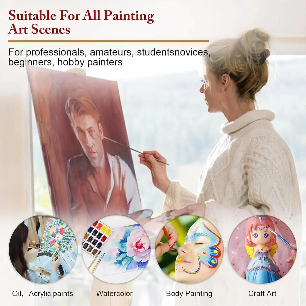 28/32 Pcs Paint Brushes for Acrylic Painting, Premium Nylon Bristles with Round, Filbert, Flat, Fan, Angle, Fine Detail Brush