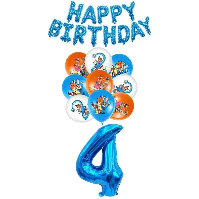 Zootopia Theme Party Supplies Nick Judy Birthday Decoration Balloon Set Tableware Kit Banner Plates Gifts Bags Keychains Sticker