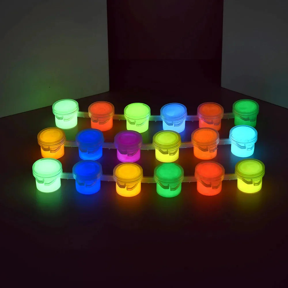 6Colors Acrylic Fluorescent Paint Glow In Dark DIY Painting Art Materials Arts Crafts Painting Tool DIY Graffiti Acrylic Pigment