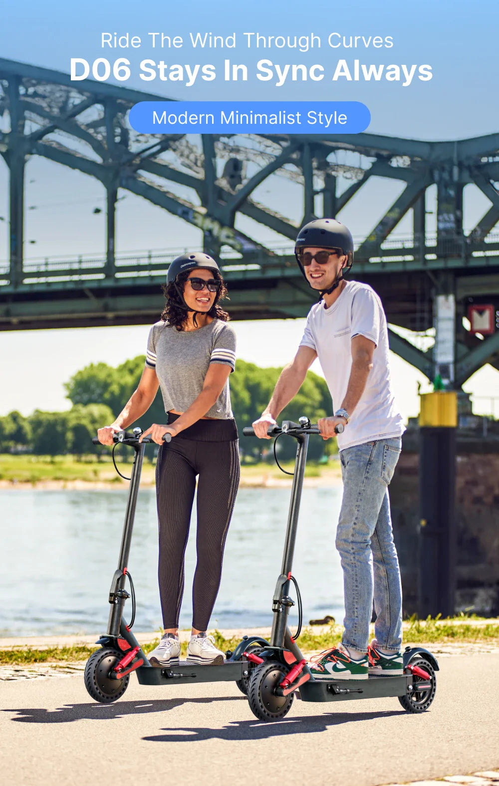 HUANCI D06 500W e scooter Electric Scooters 32km/h escooters Escooter scooter electric for adults eScooter Dual Shock Absorbers