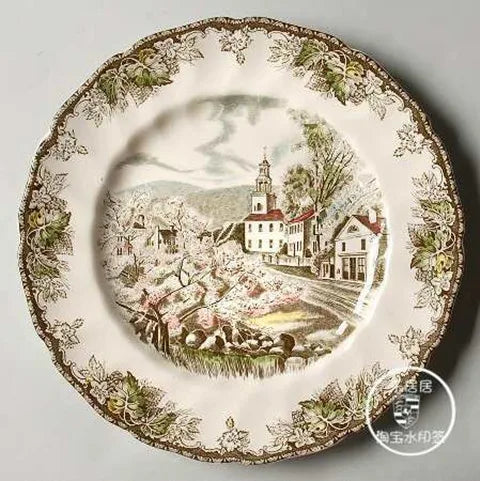 British Friendship Village series, decorative plates, Western food plates