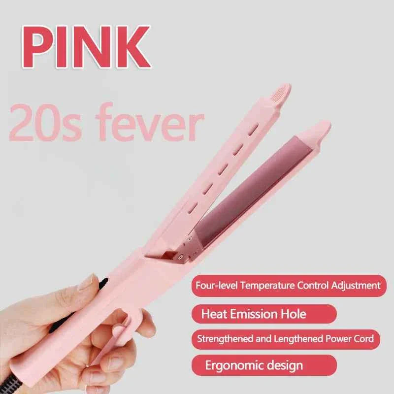 Dual Use Hair Straightener Curling Iron 4 Temperature Settings Portable Styling Tool for Straightening Curling Air Bangs