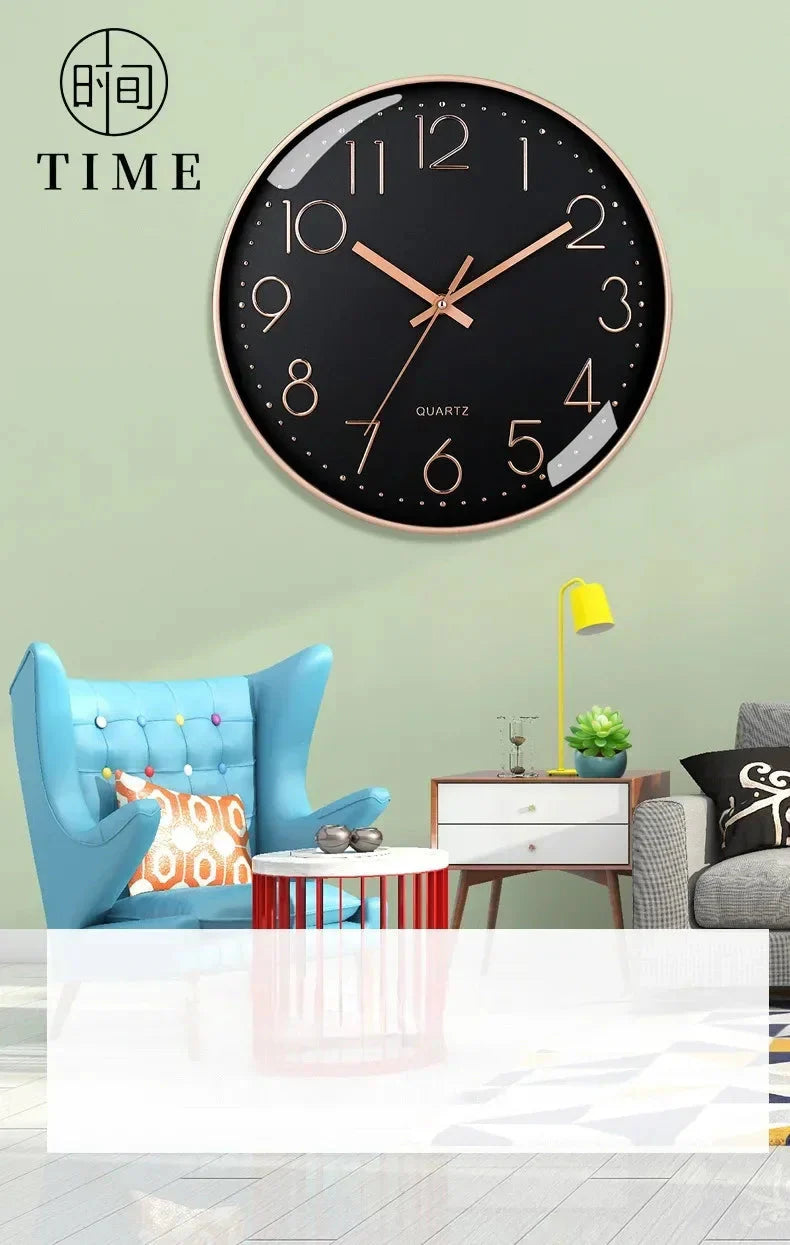 8 Inch Easy To Read Wall Clock Classic Elegant Modern Silent Quartz Clocks for Living Room Bedroom Office Study