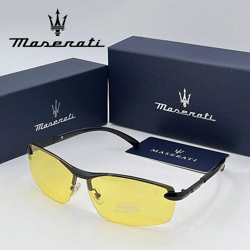 MASERATI Sunglasses New Fashion goggles Stylish Unframed Metal rimmed Shades for Men Women Cool Pose Trendy Design 10785