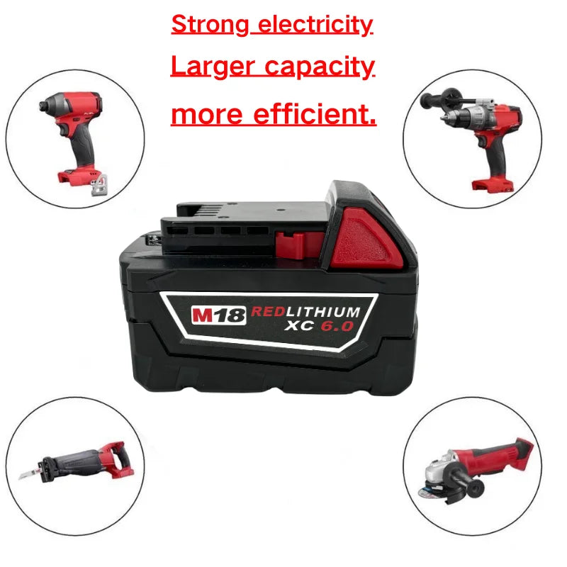 For Milwaukee M18 9000mAh 18V Li-ion Replacement Battery M18B12 For Milwaukee 18V Tool 9.0Ah Rechargeable Battery 6A Charger