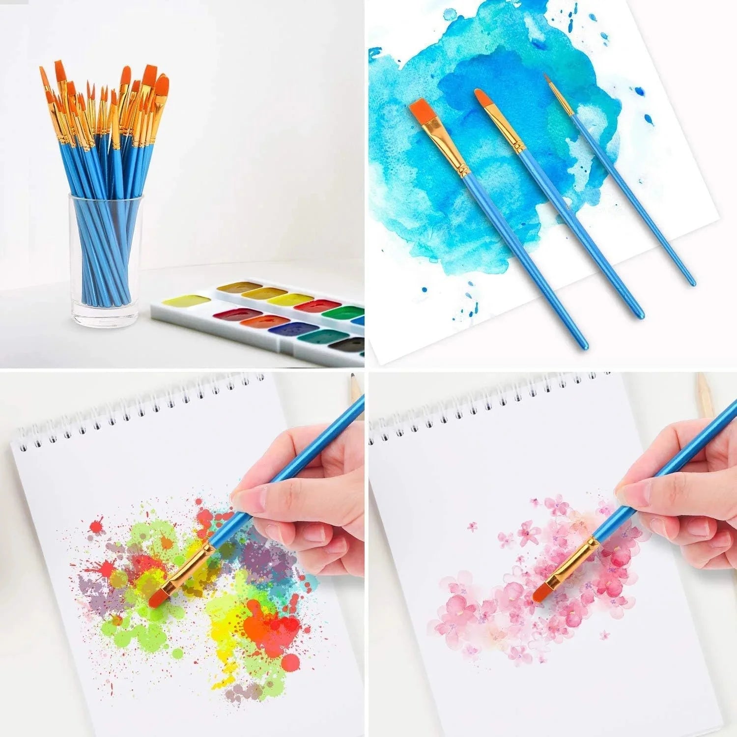 Acrylic Paint Brushes Set, 20Pcs Round Pointed Tip Artist Paintbrushes Body Face Nail Miniature Detailing Drawing Art Supplies