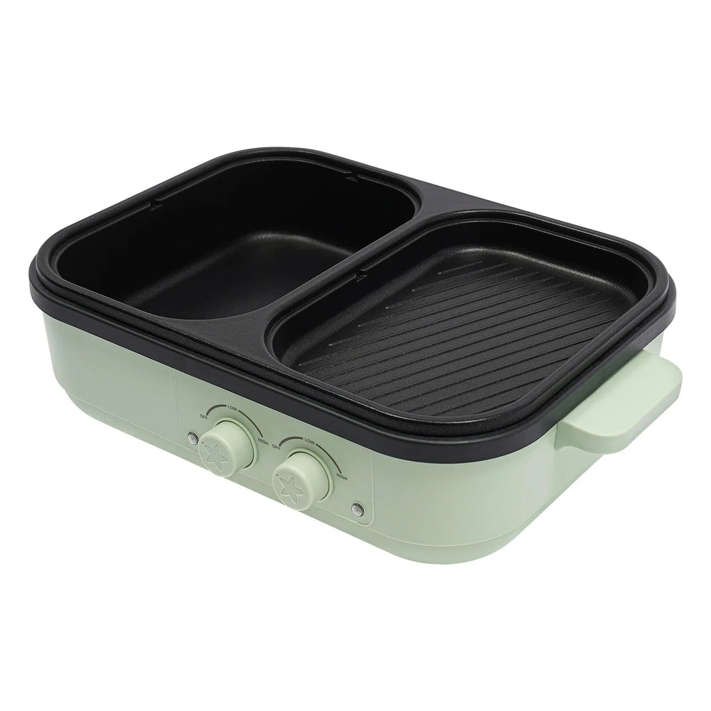 Electric Hot Pot With Grill Area Multi-purpose Hot Pot 2-In-1 Dual Temperature Control