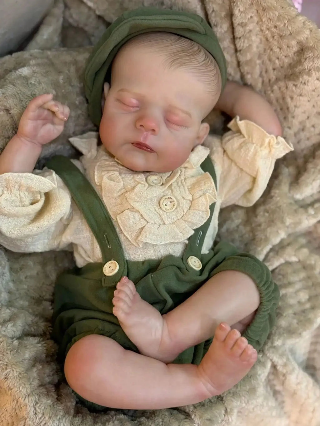 18-Inch Adorable Eric Reborn Baby Doll Sleeping Pose | Flexible Cloth Body, Collectible Art Gift