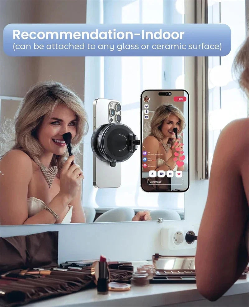Car Mount Electric Vacuum Magnetic Holder Foldable Strong Suction Stand For Cell Phone For iphone 12 13 14 15 16 Live Streaming