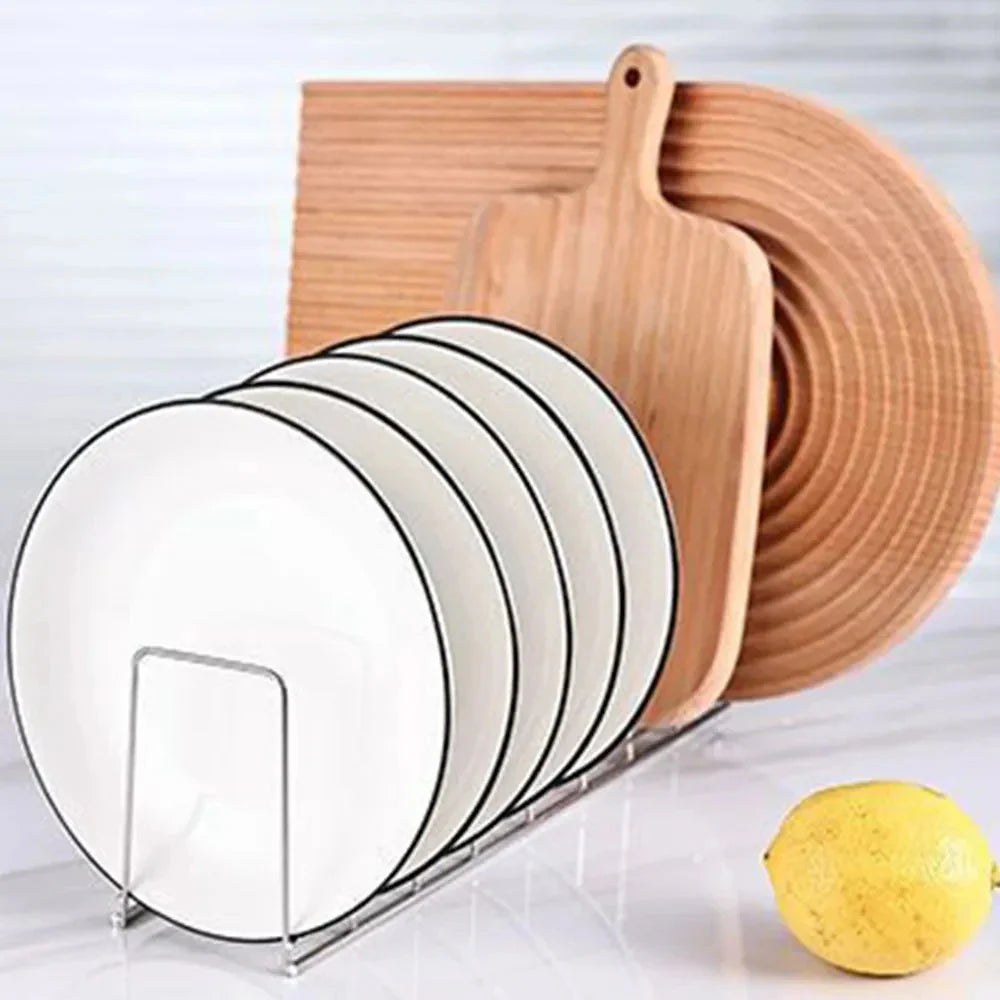 Stainless Steel Dish Draining Rack Multipurpose Silver Plates Storage Rack Space Saving Bowls Plates Drainer Holder Kitchen