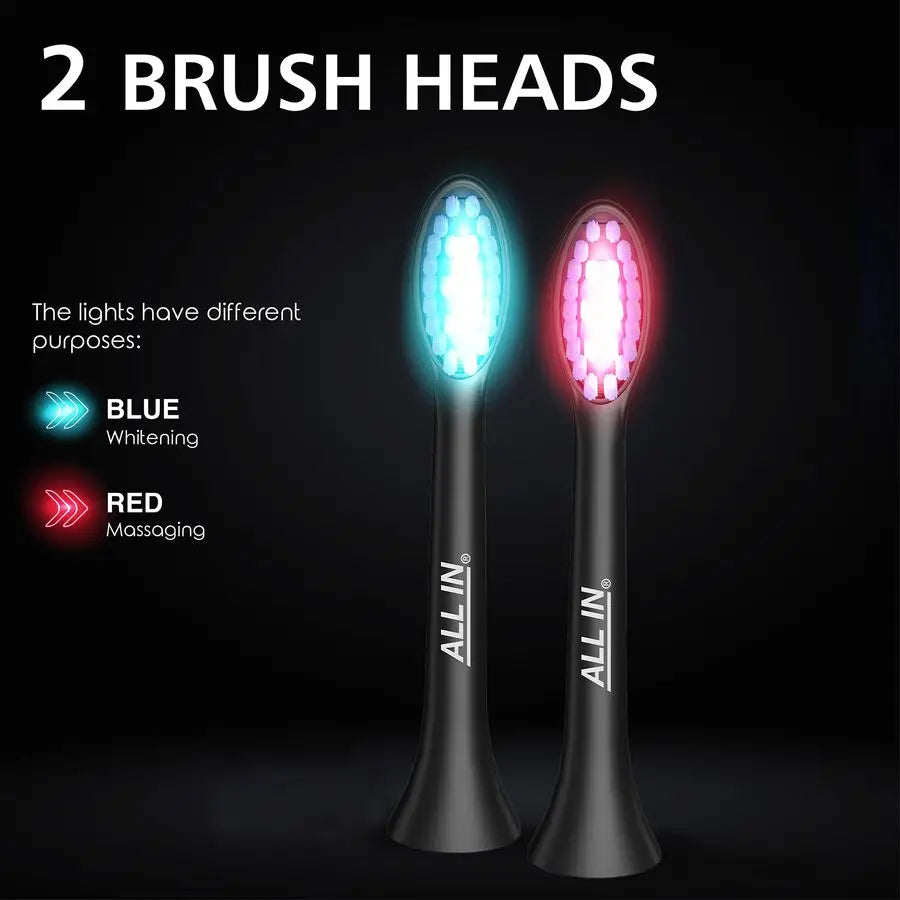 Sonic Rechargeable LED Whitening Toothbrush Blue amp RED LED Light Technology 4 Advanced Deep Cleaning Modes with a Timer Adult