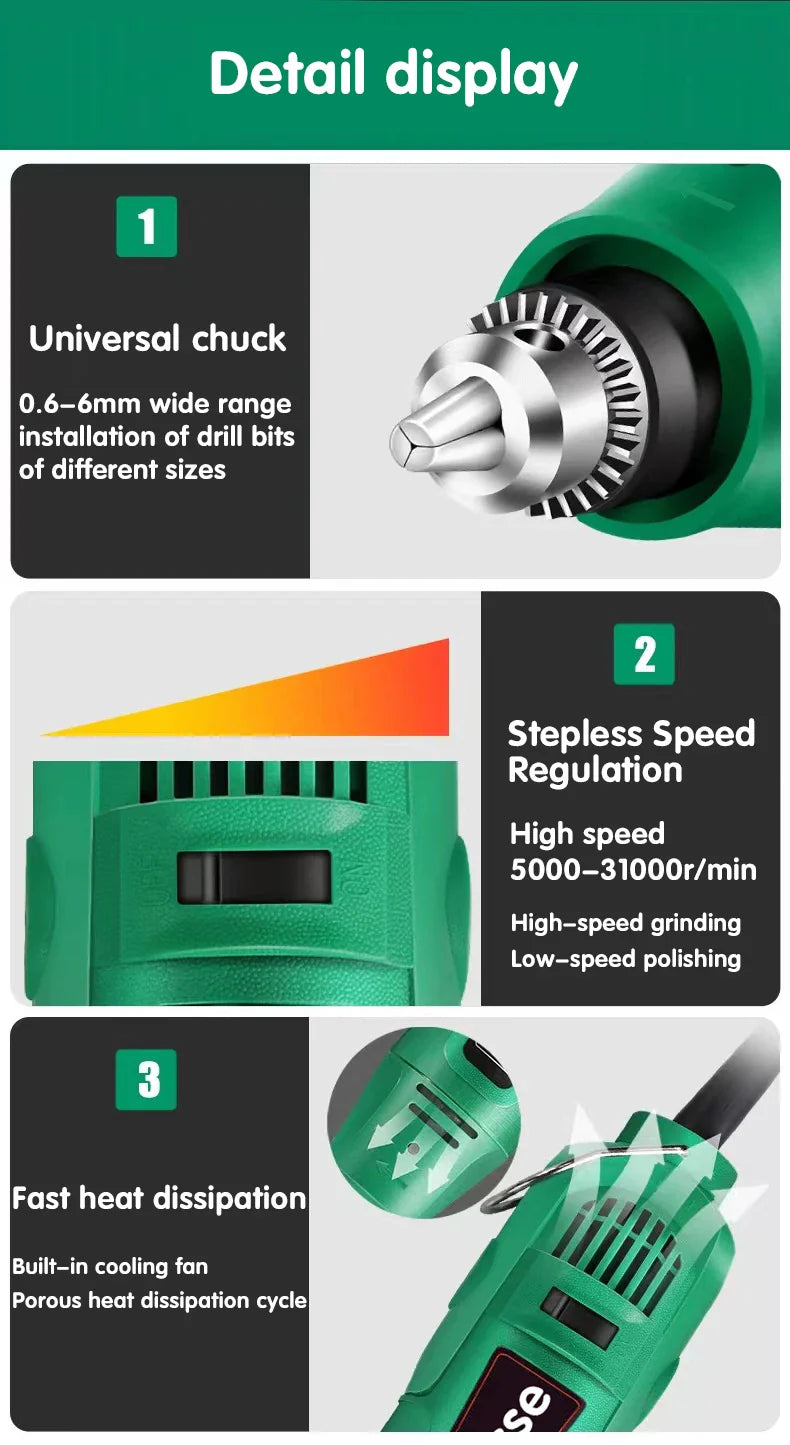 Dremel 260W Power Engraver Electric Mini Drill Tool Variable Speed Engraving Pen Grinding Machine Accessories