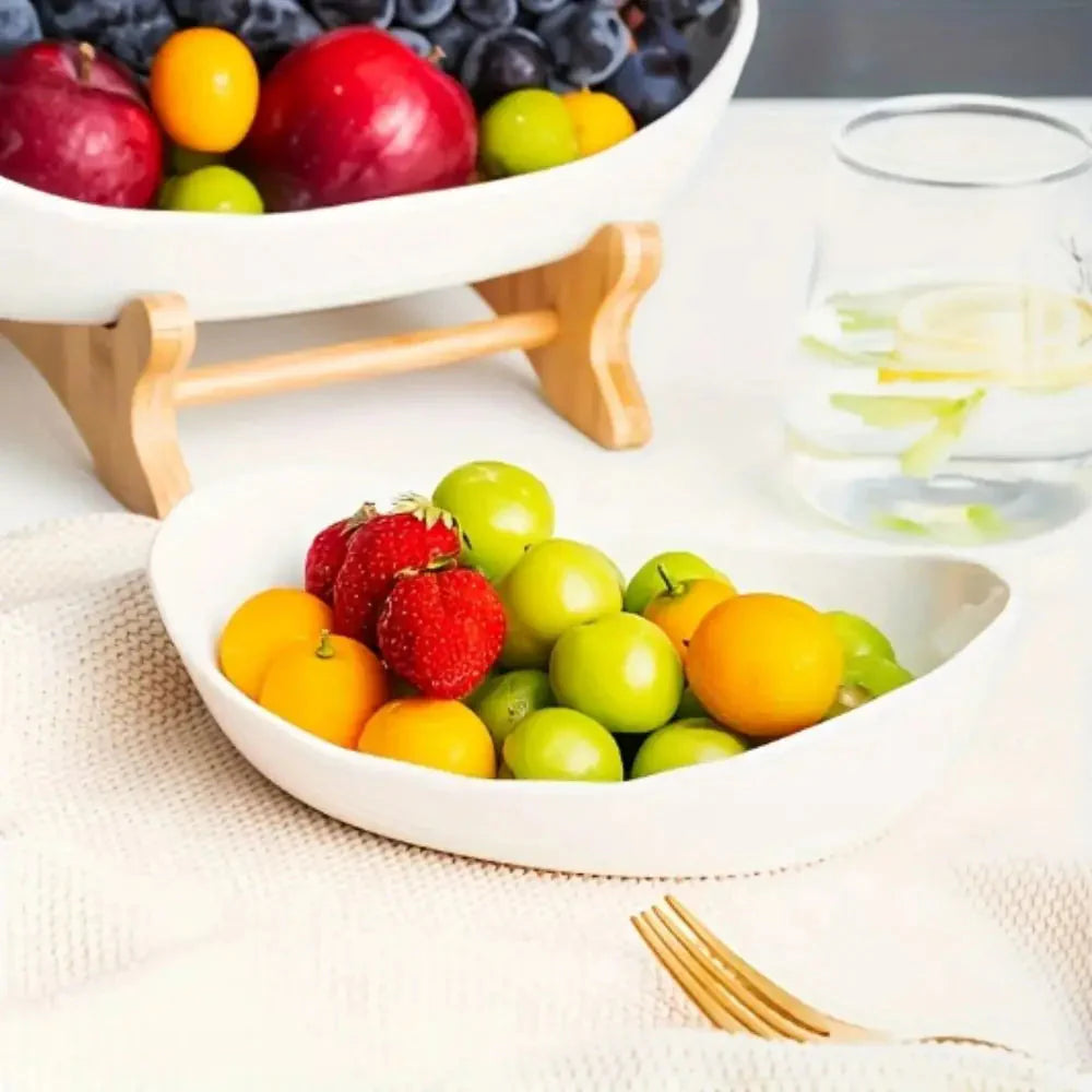 Snack Plates Plastic Material Fruit Plate Creative Design 2 Layer Candy Dish Modern Style Salad Bowl Snack Dish Living Room