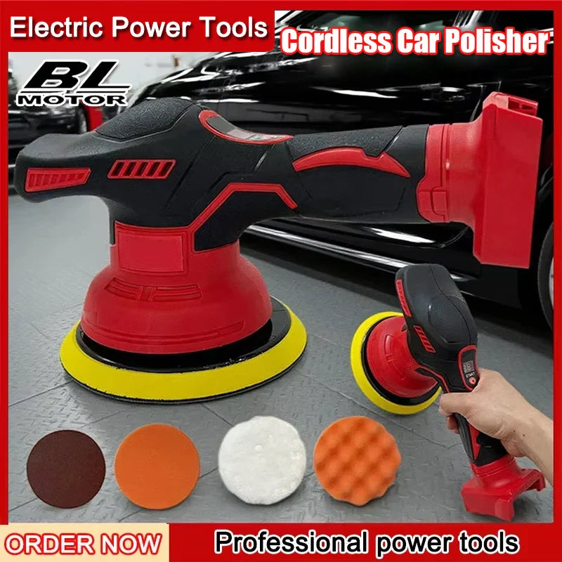 Fit Milwaukee Cordless Polisher 8 Gears Digital Display Electric Polisher Auto Car Waxing Polishing Machine For 18V 20V Battery