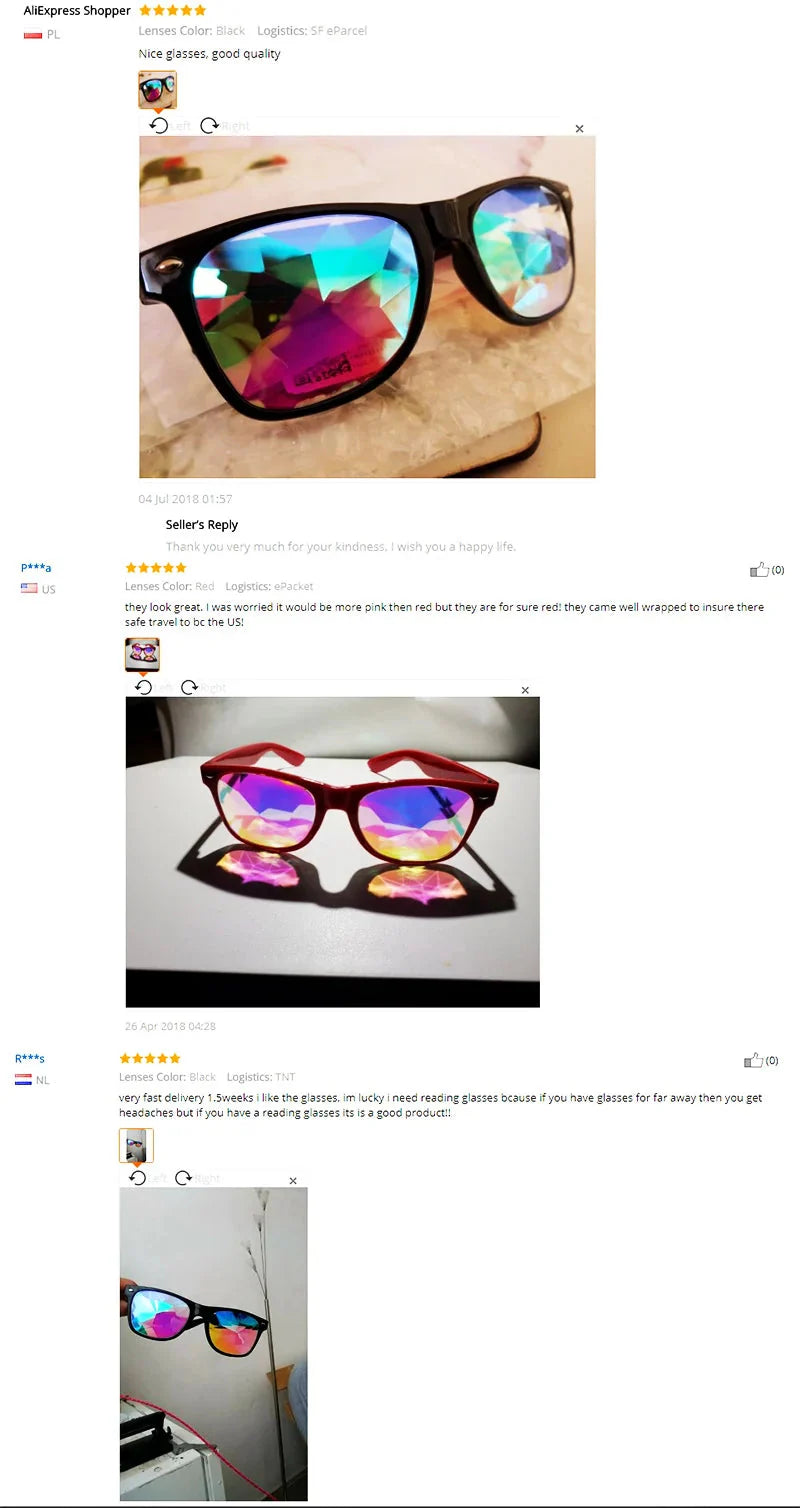 Classic Square Party Sunglasses Women Men Fashion EDM Light Diffraction Futuristic Rave Festival Sun Glasses Psychedelic Prism