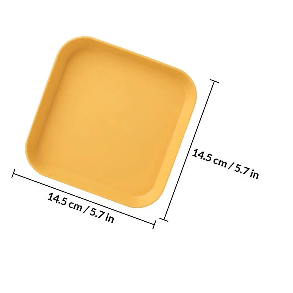 8Pcs Plastic Snack Plates Square Storage Dishes Multipurpose Dessert Fruit Food Dish Tabletop Trash Serving Tray