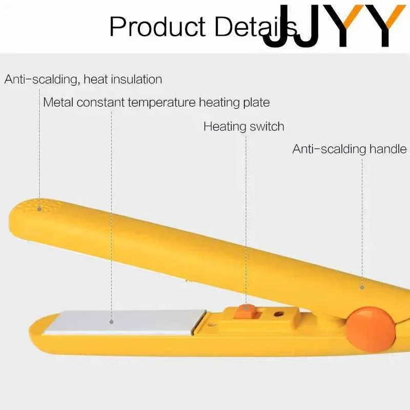 Mini Hair Curling Iron Straightener Small Electric Dual Purpose Bangs Splint for Straight Curly Hair