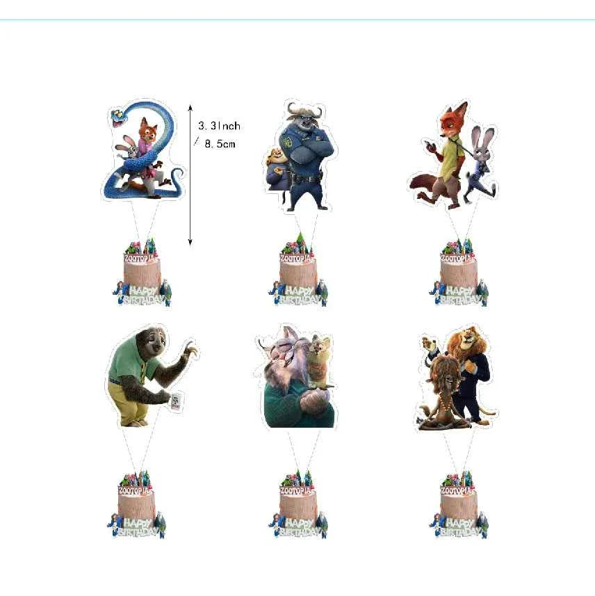 Zootopia Theme Party Supplies Nick Judy Birthday Decoration Balloon Set Tableware Kit Banner Plates Gifts Bags Keychains Sticker