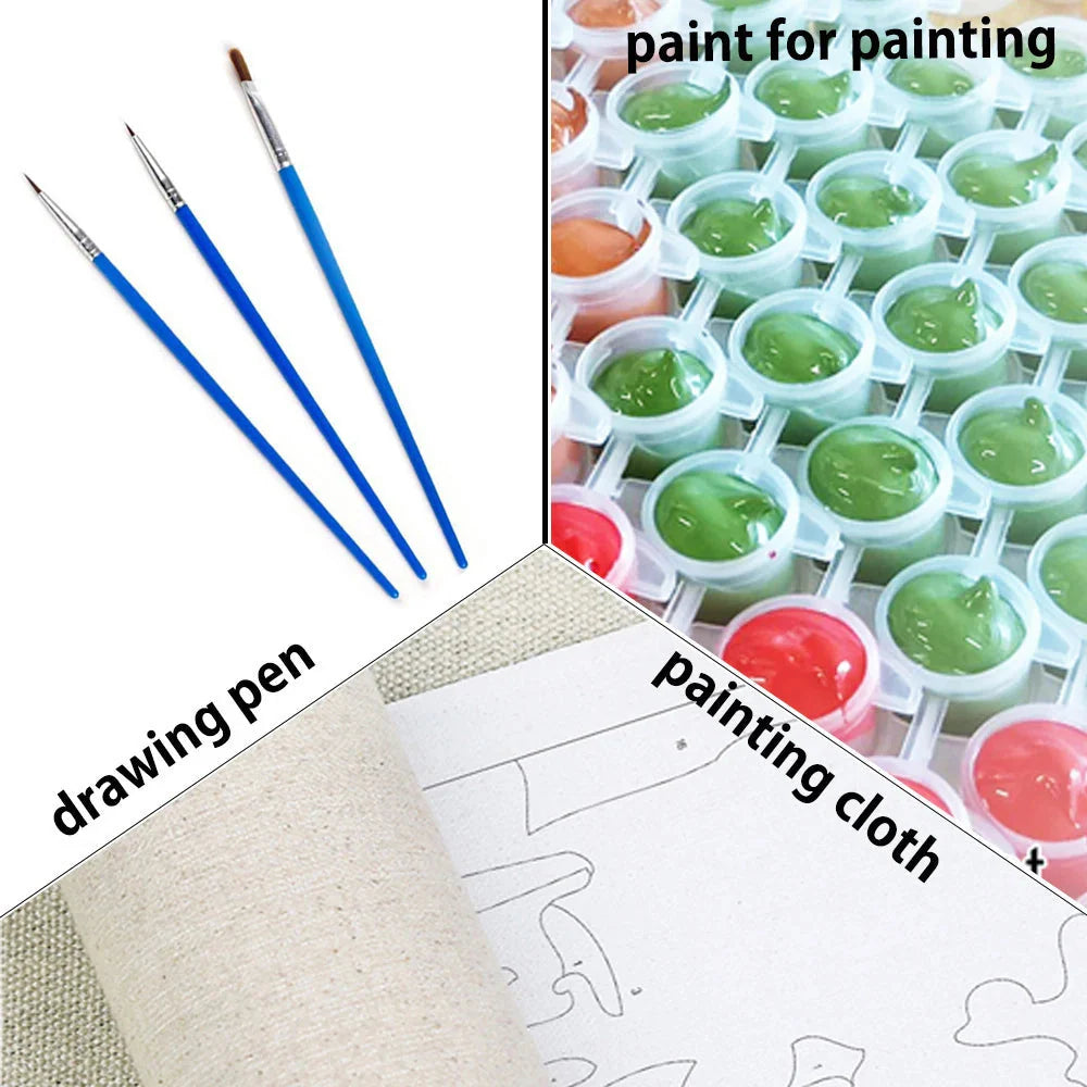 Acrylic Paint By Numbers Modular Picture With Paint Drawing On Canvas Adults Handpainted Gift Wall Art Painting Home Decor