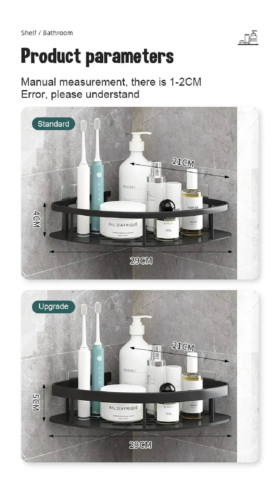 Bathroom Shelves Wall Mounted Non perforated Bathroom Shelf Shower  Storage Shelf  Kitchen Organizer  Bathroom Corner Shelf