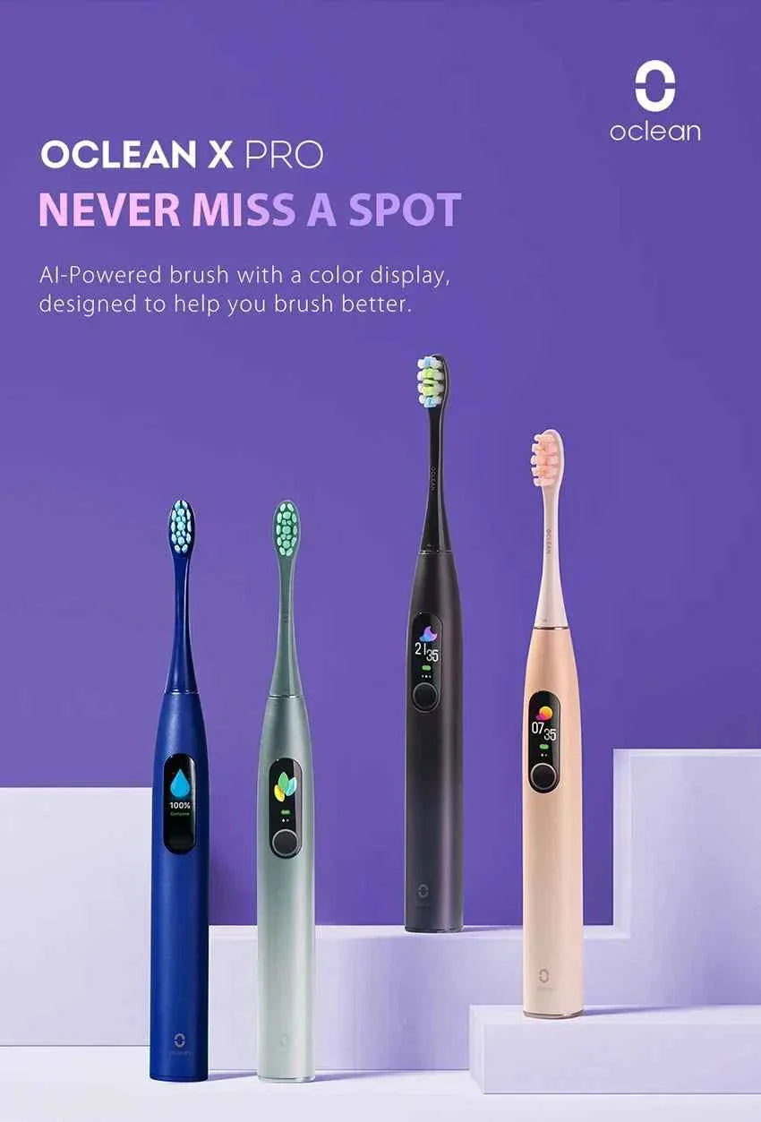 Oclean X Pro Sonic Electric Toothbrush Whitening Teeth Vibrator Wireless Charge 40 Days Works Smart APP Ultrasonic Check QH2