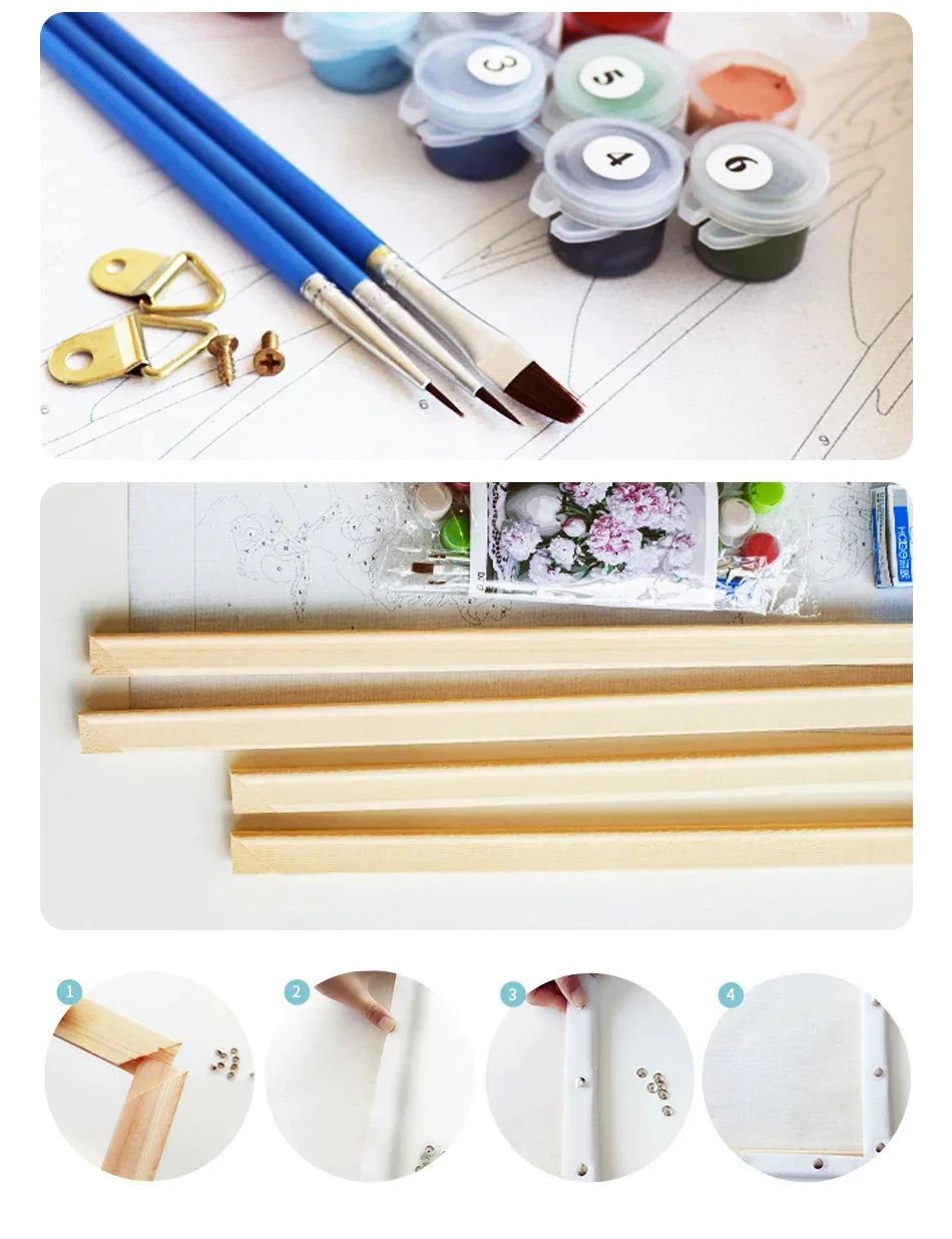 DIY Paint by Numbers Kit for Adults - Natural Scenery & Botanical Canvas Art
