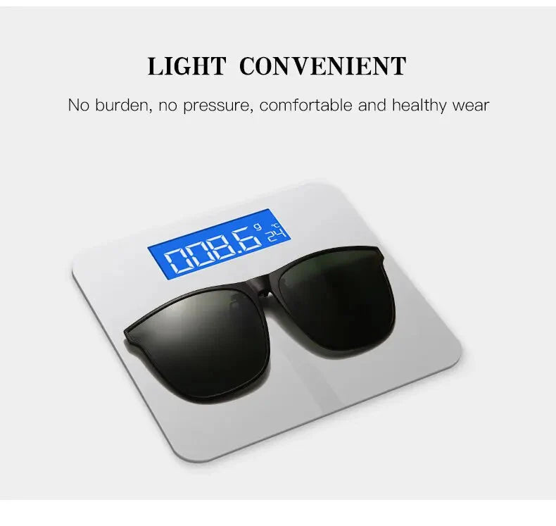Polarized Clip On Sunglasses Men Photochromic Car Driver Goggles Night Vision Glasses Anti Glare Vintage Square Glasses