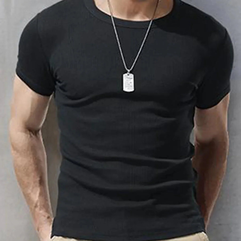 Mens Muscle Shirts Bodybuilding Slim Fit Tshirt for Men Workout Fitness Casual Shirt Quick Dry