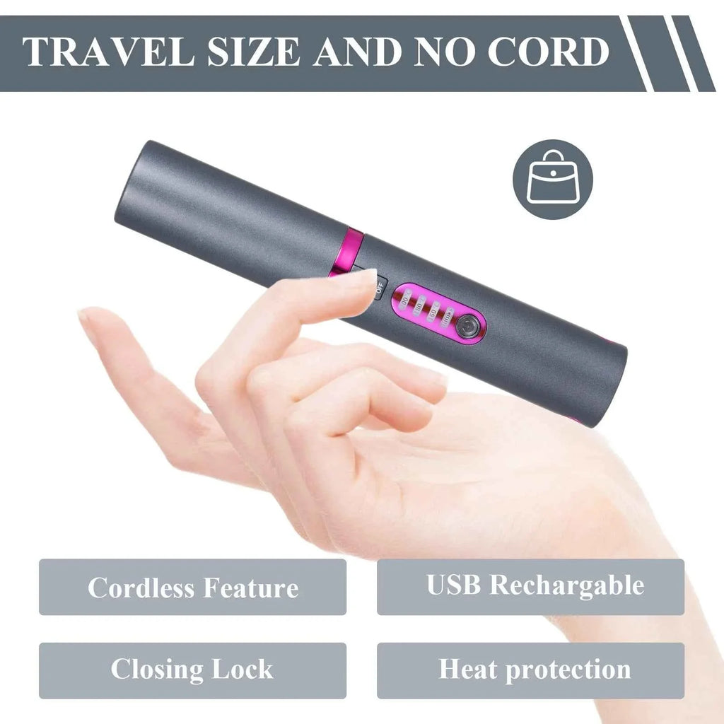 Portable Wireless Rechargeable Hair Straightening Iron Curling Iron