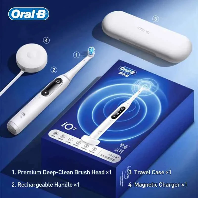 Oral B Io Series 7 Smart Electric Toothbrush with Pressure Sensor 2 Minutes Timer Smart Clean Teeth Adult Teeth Brush