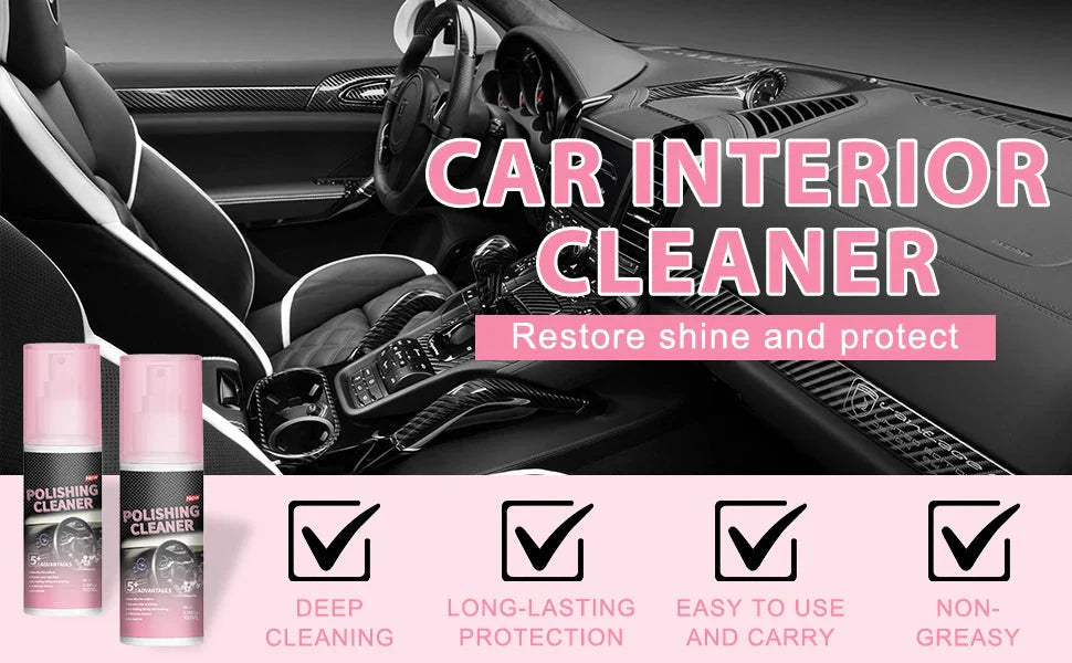 Car Interior Cleaner, Vehicle Interior Polish, 100ml Car Interior Cleaner, Interior Detailer Spray, Total Car Interior Cleaner