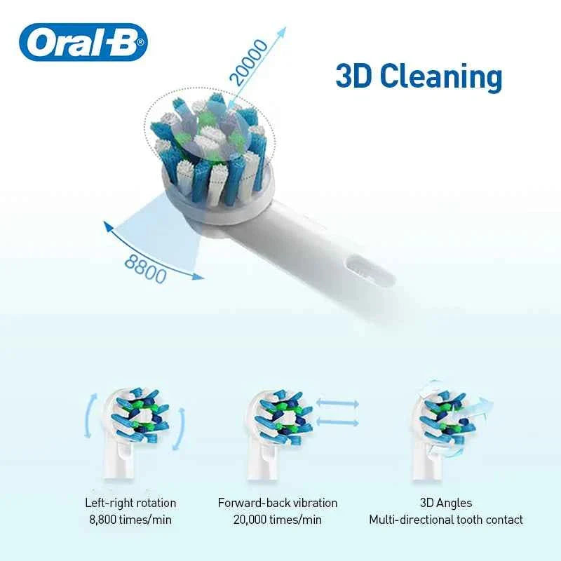 Oral B Pro600 Electric Toothbrush Rotation Oral Cleaning Teeth Whitening Cleaner Brush  2 Mins Timer Rechargeable Toothbrush