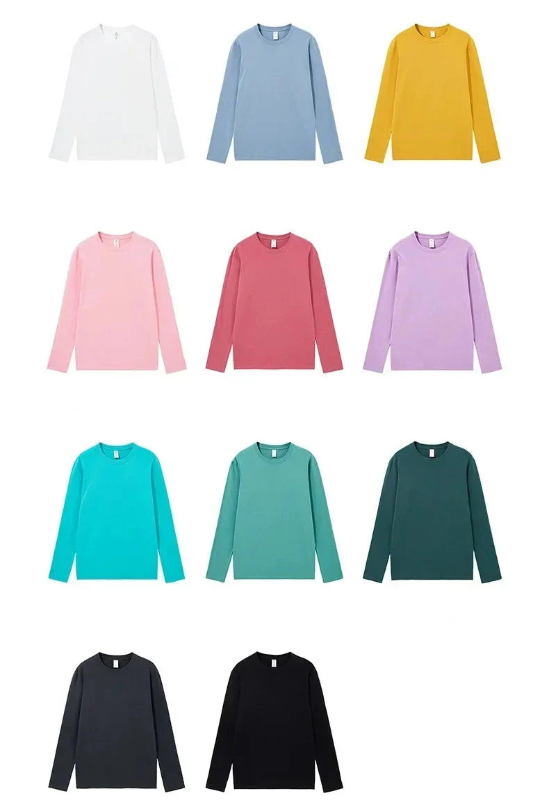 MRMT 2026 Brand New Mens T Shirt Combed Cotton Loose Tide Round Neck Long-Sleeved Men t-Shirt Pure Bottoming Top Tees Shirt