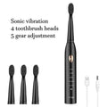 Sonic Electric Toothbrush For Adult Black White Whitening Timer Soft Hair IPX7 Waterproof 5-gear Mode USB Charging Teeth Brush